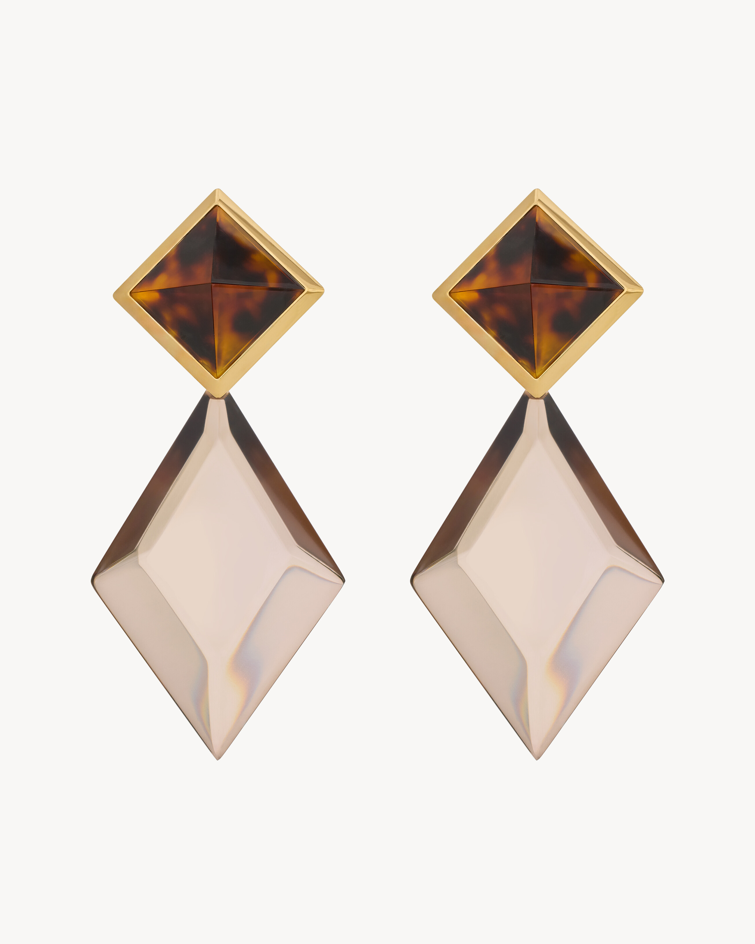 pyramid earrings in resin and metal