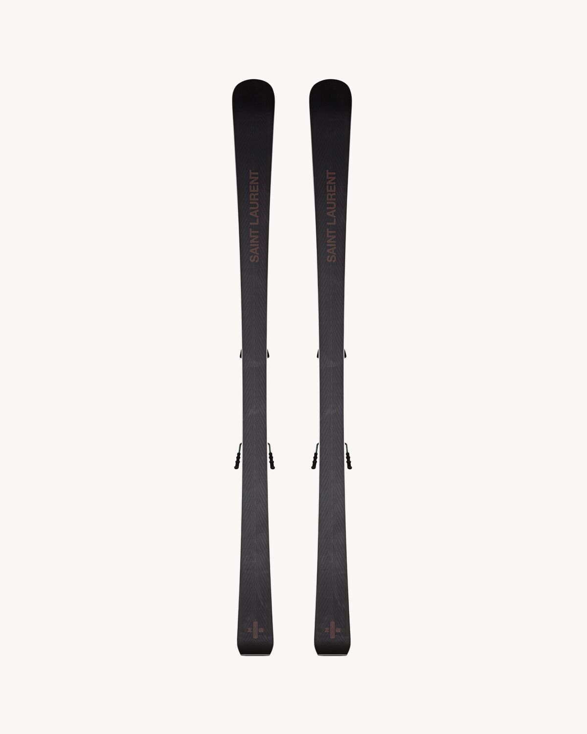 zai saint laurent skis in wood and rubber