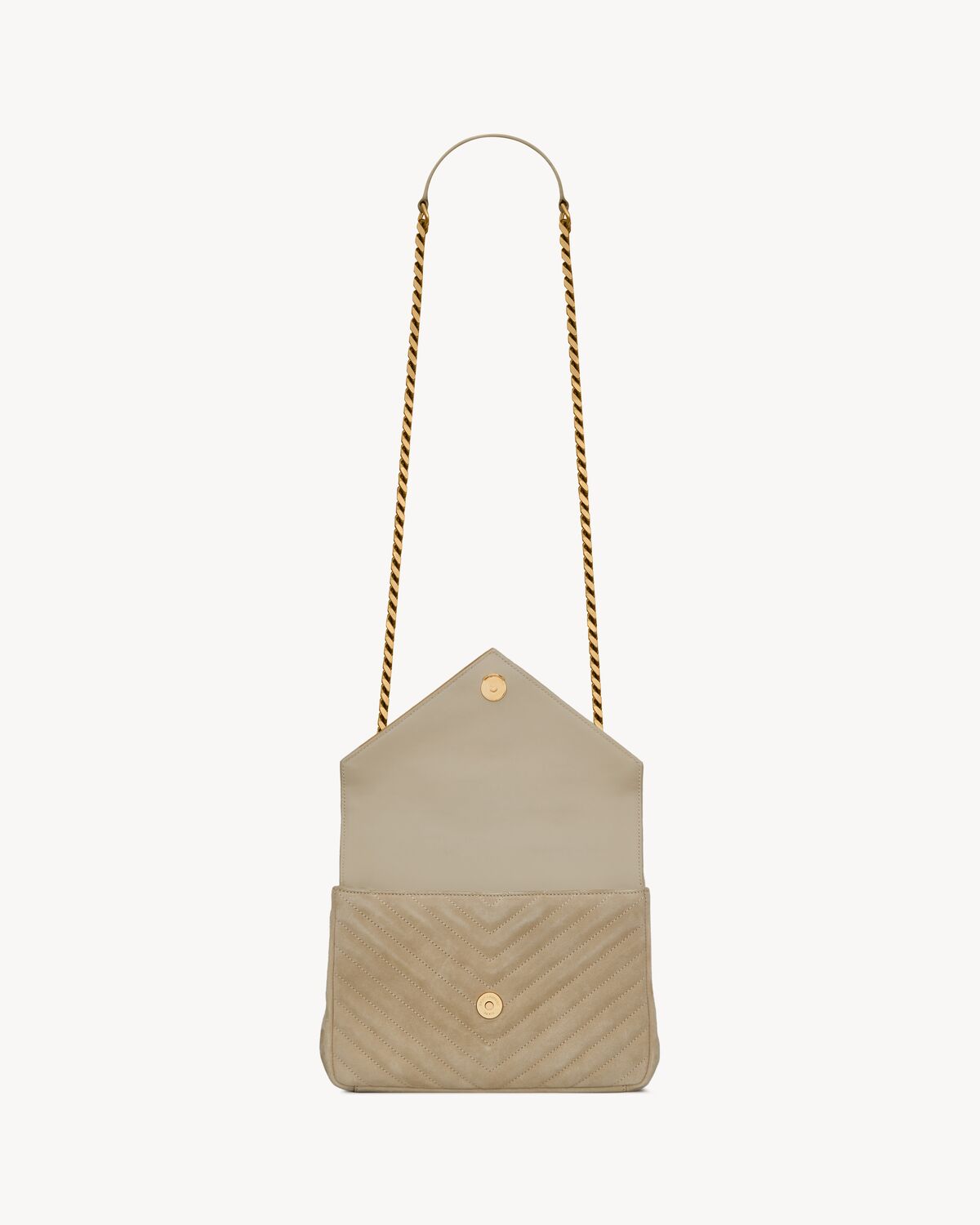 생로랑 퀼티드 스웨이드 소재의 컬리지 미디엄 백 6002791U8072638