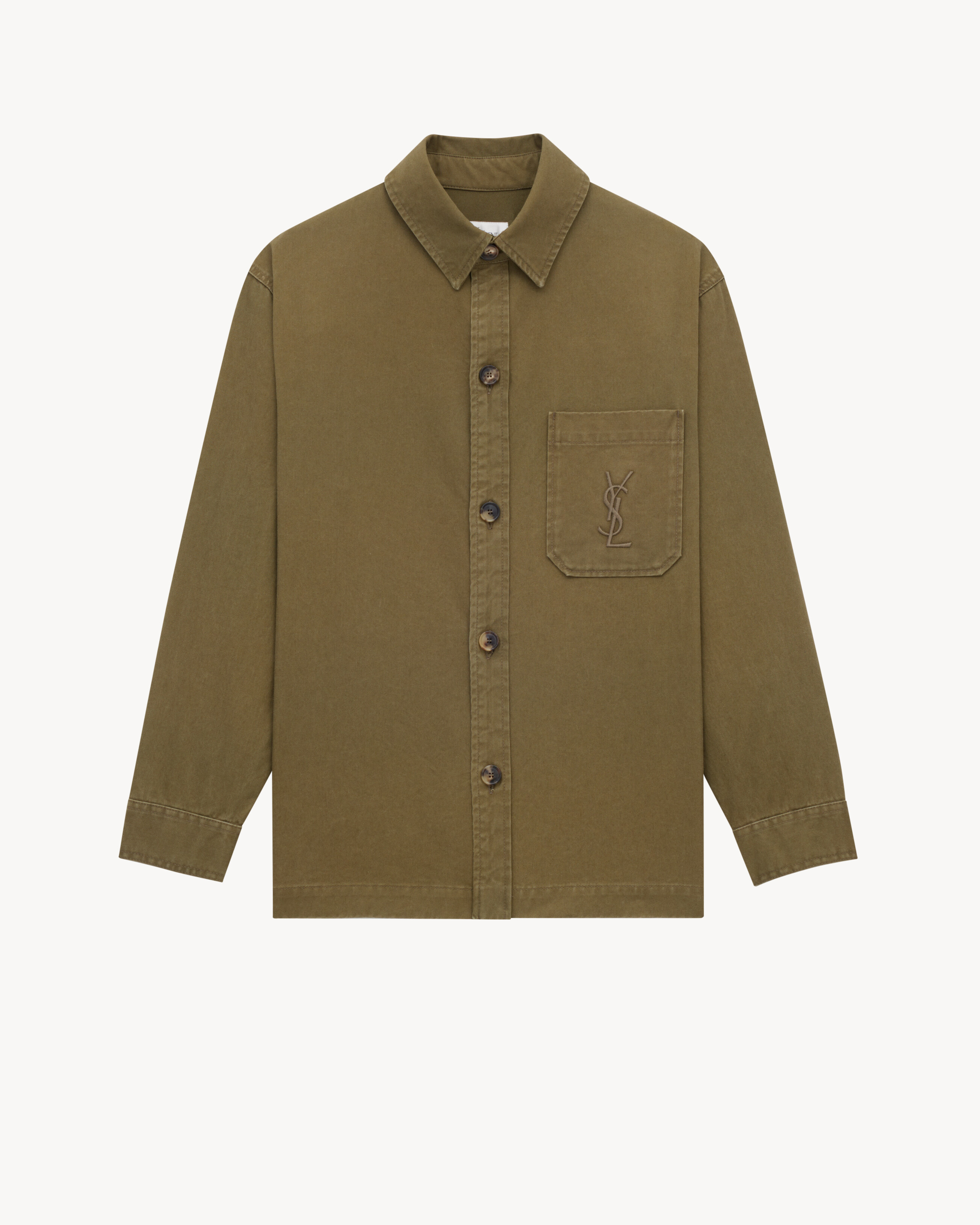 CASSANDRE overshirt in cotton and linen gabardine