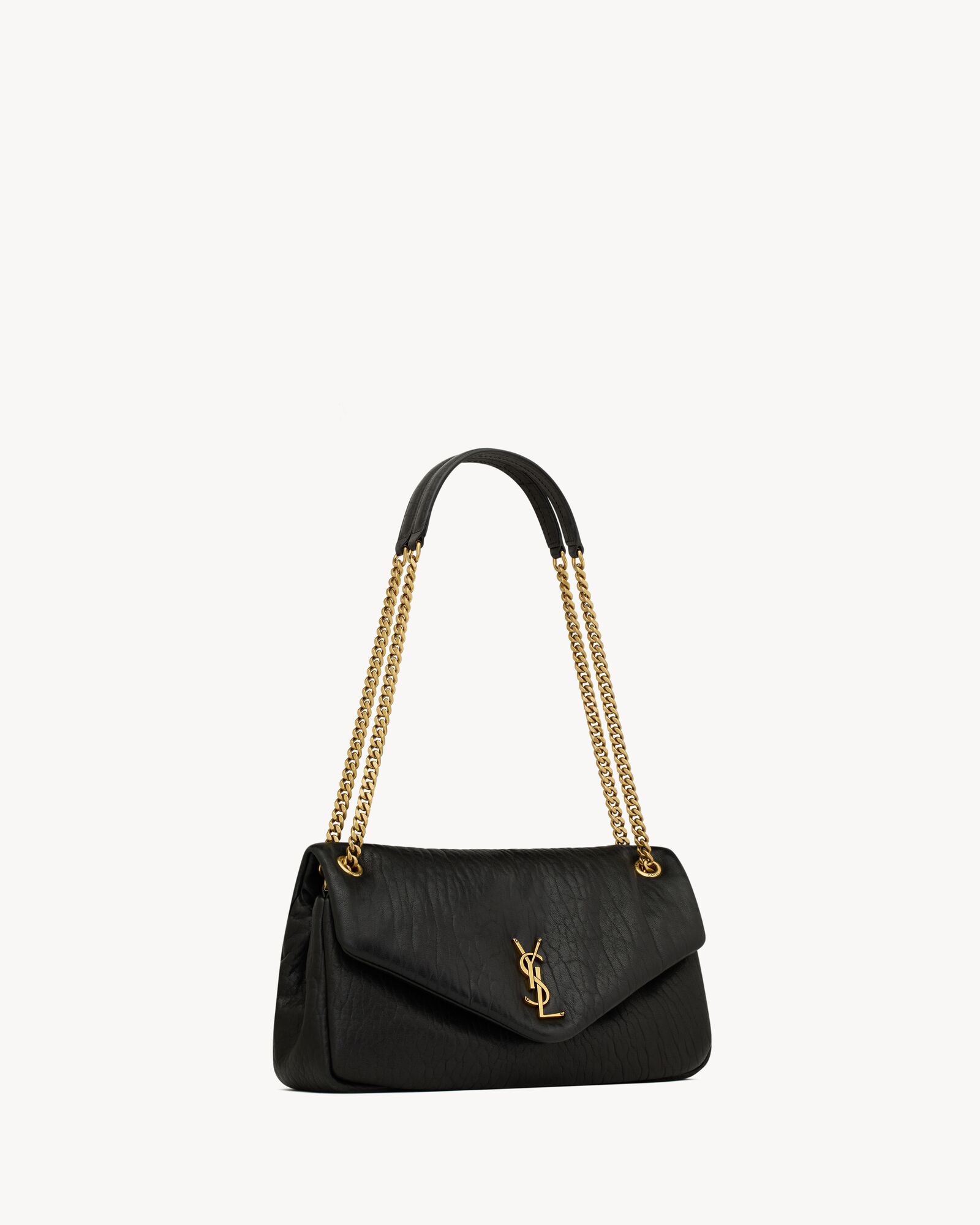 YSL 25S CALYPSO HANDBAG 26 IN BURGUNDY LAMBSKIN GOLD HARDWRE