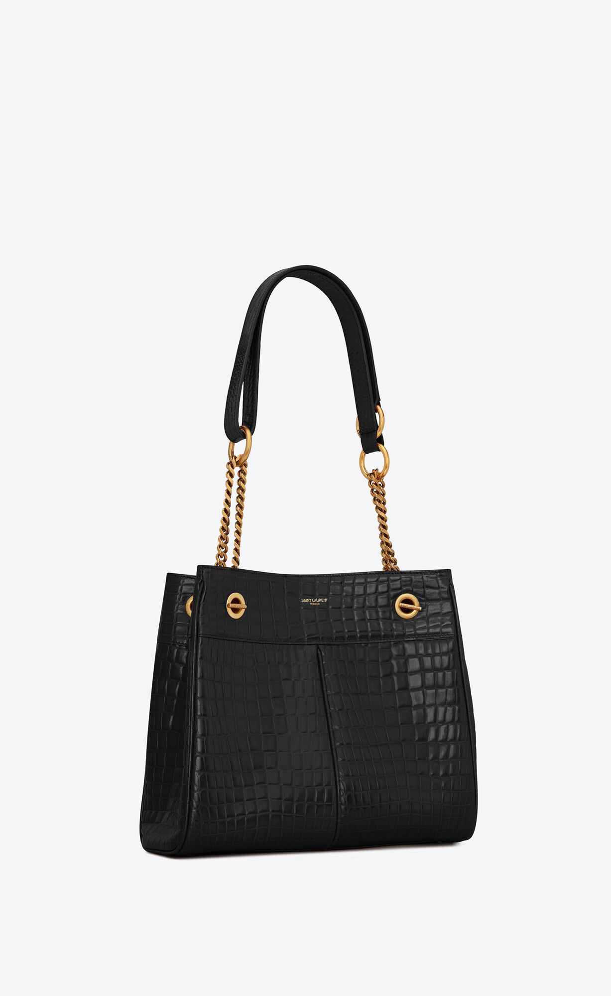 CLAUDE shopping bag in crocodileembossed leather Saint Laurent Portugal