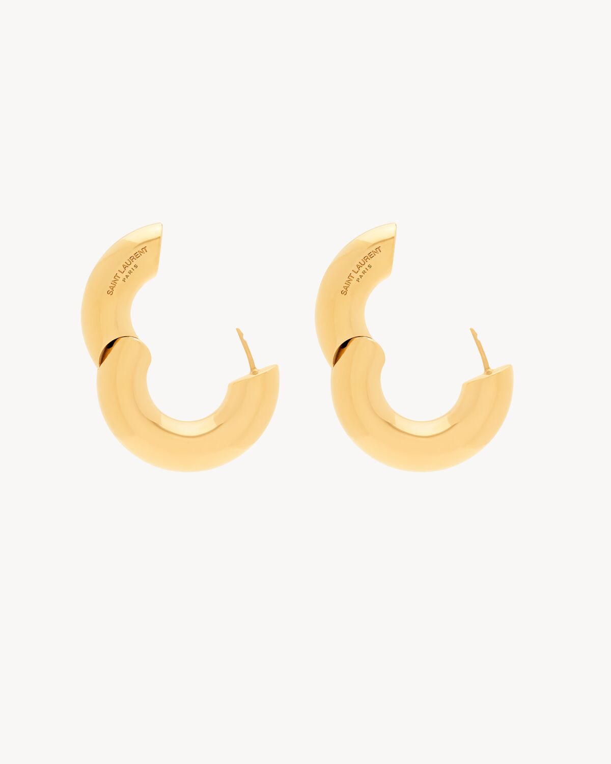 tube hoop earrings in metal