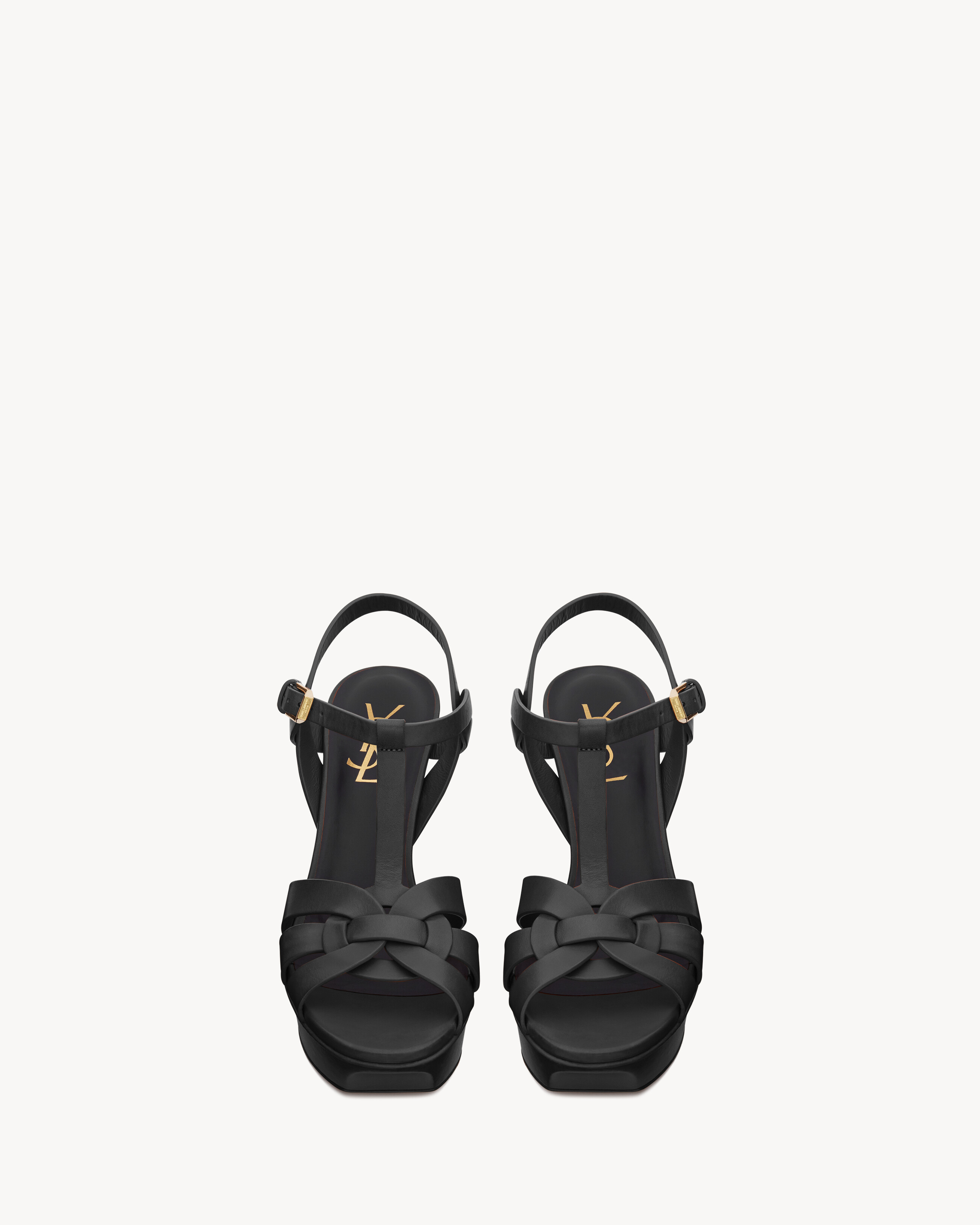 TRIBUTE platform sandals in smooth leather