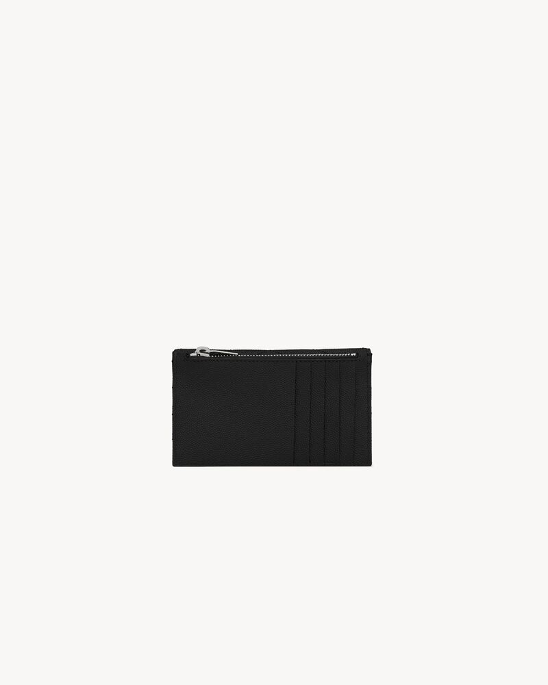 CASSANDRE MATELASSÉ FRAGMENTS FLAP CARD CASE IN GRAIN DE POUDRE LEATHER