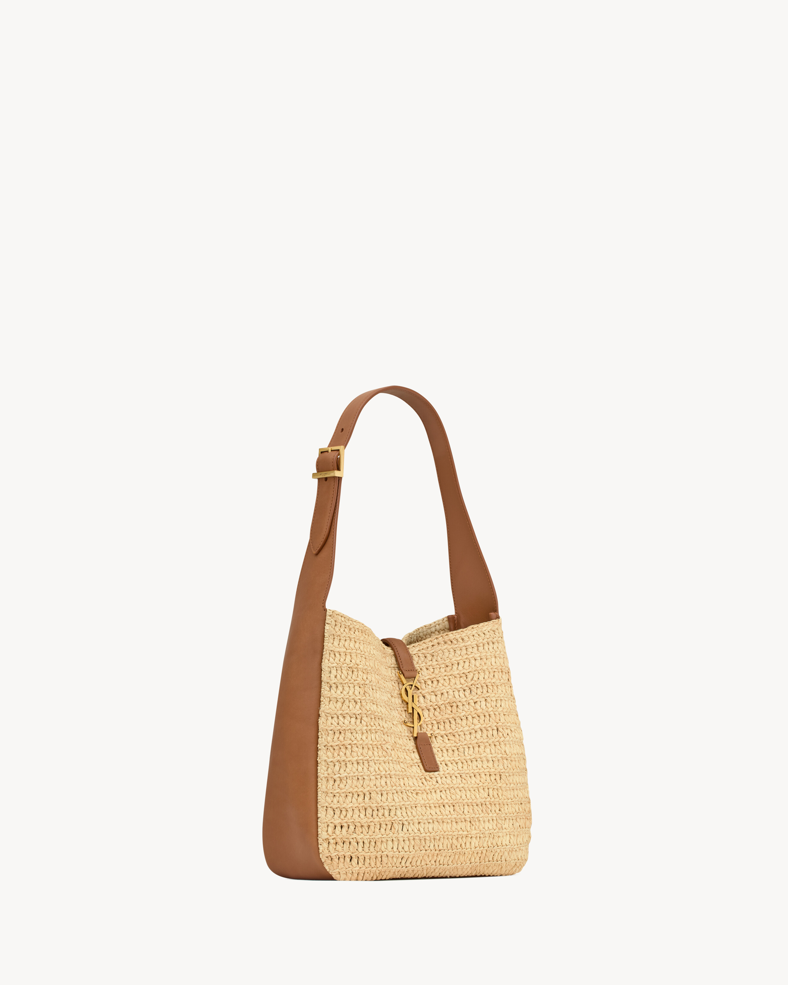 LE 5 À 7 supple small in raffia and leather