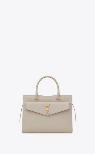uptown medium tote in grain de poudre embossed leather