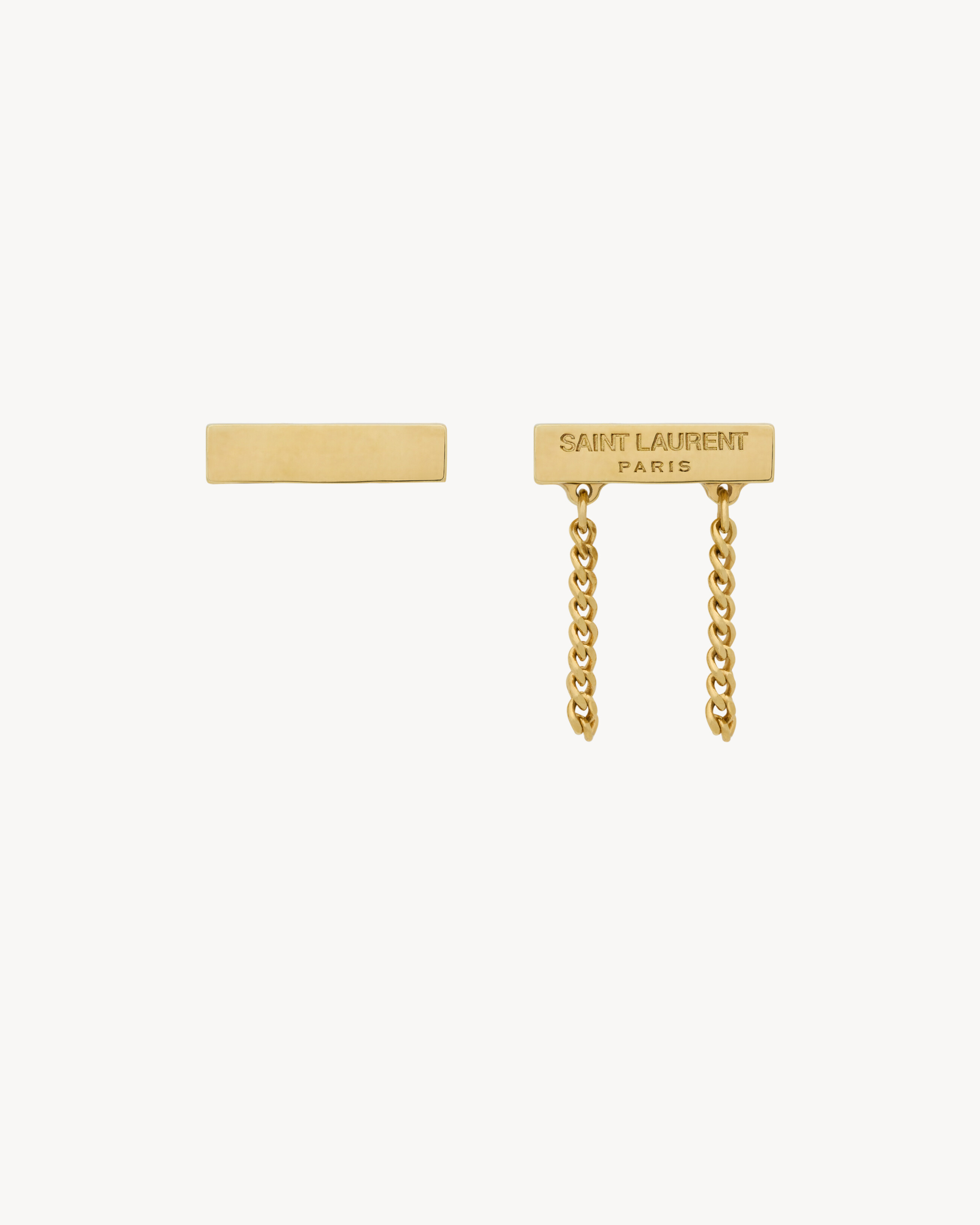 Pendientes Saint Laurent asimétricos de metal