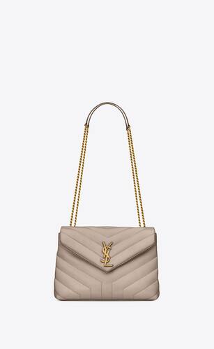 Loulou Small Leather Shoulder Bag in White - Saint Laurent