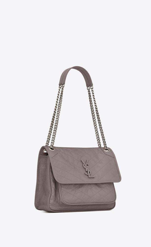 Saint Laurent Niki Medium Shopping Bag in Crinkled Vintage Leather
