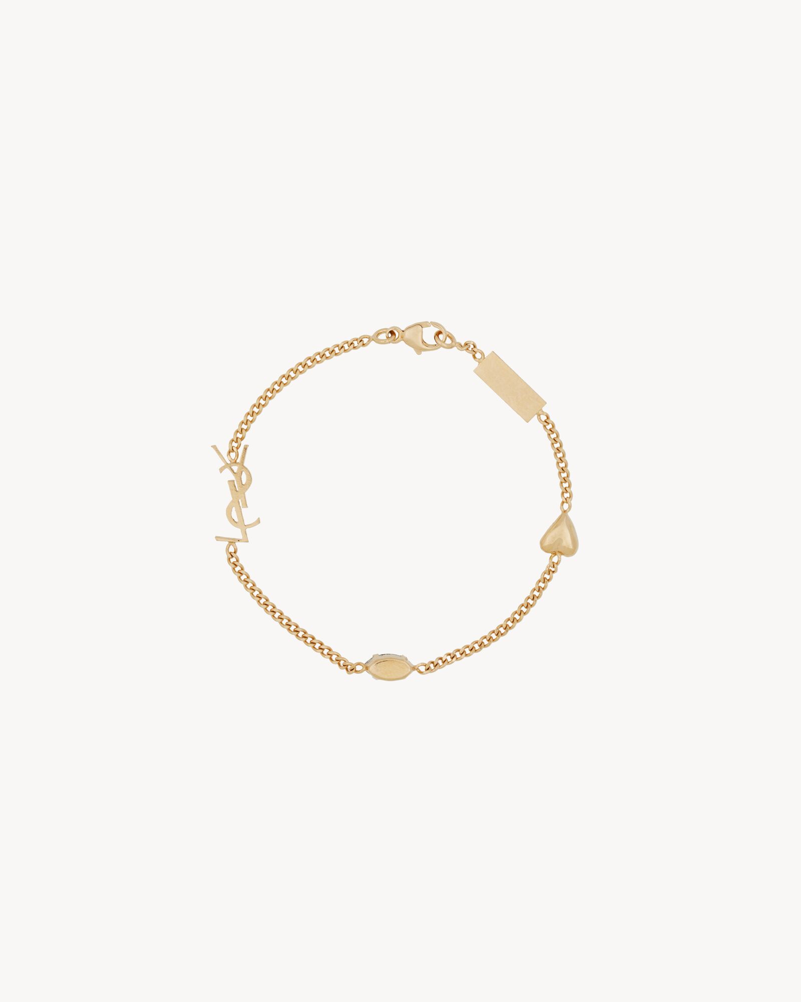 saint laurent opyum charm bracelet in gold brass