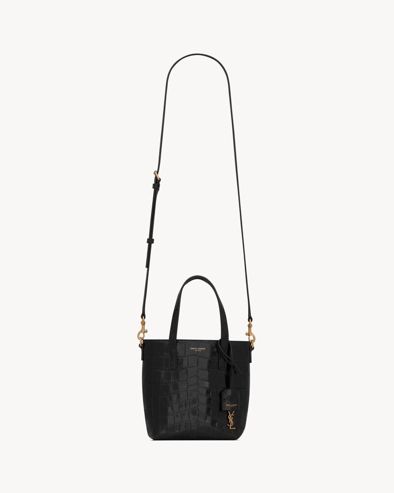 Borsa shopping Toy Saint Laurent in pelle goffrata coccodrillo