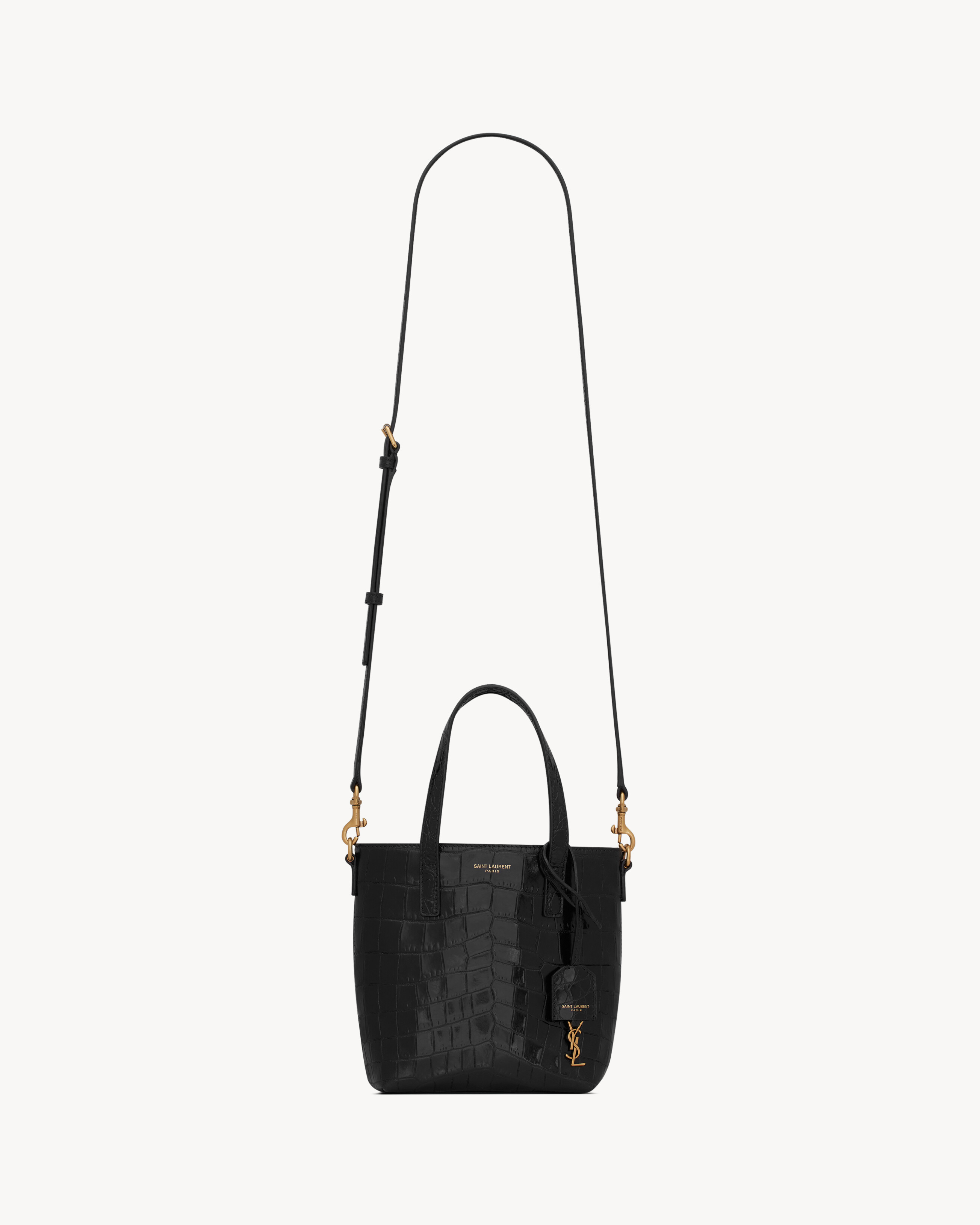 Mini toy   shopping Saint Laurent IN CROCODILE-EMBOSSED LEATHER
