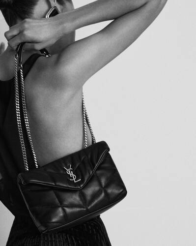 Saint Laurent - Black Tri-Color YSL Monogram Puffer Shoulder Bag