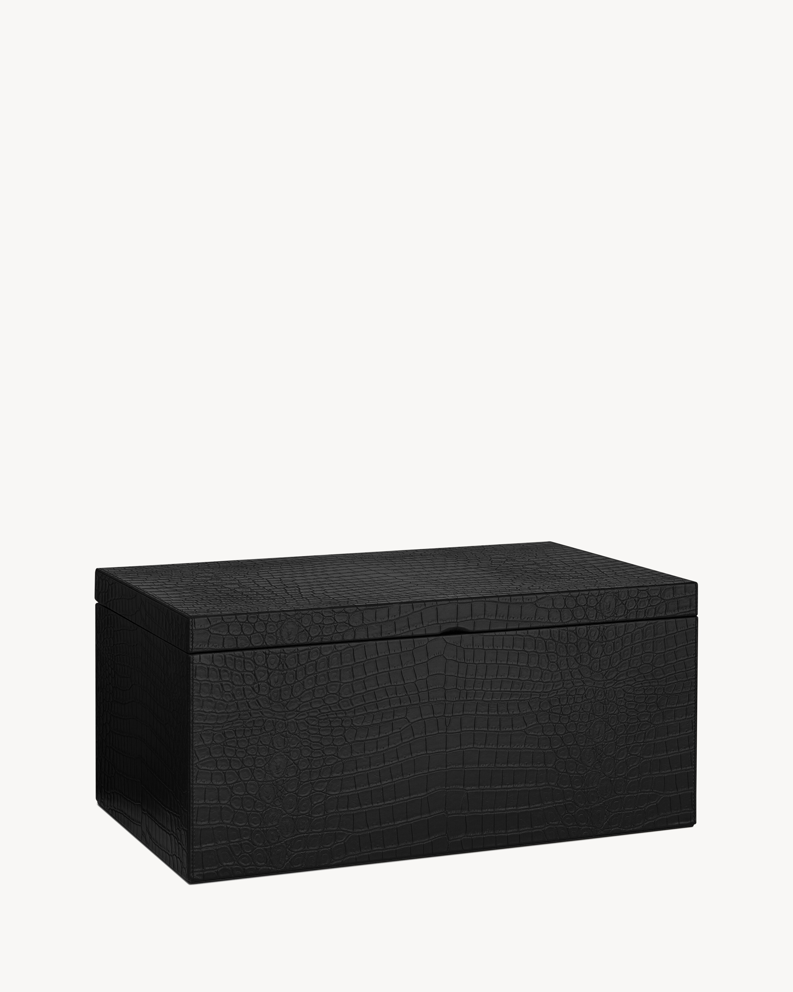 Large CROCODILE-EMBOSSED leather box