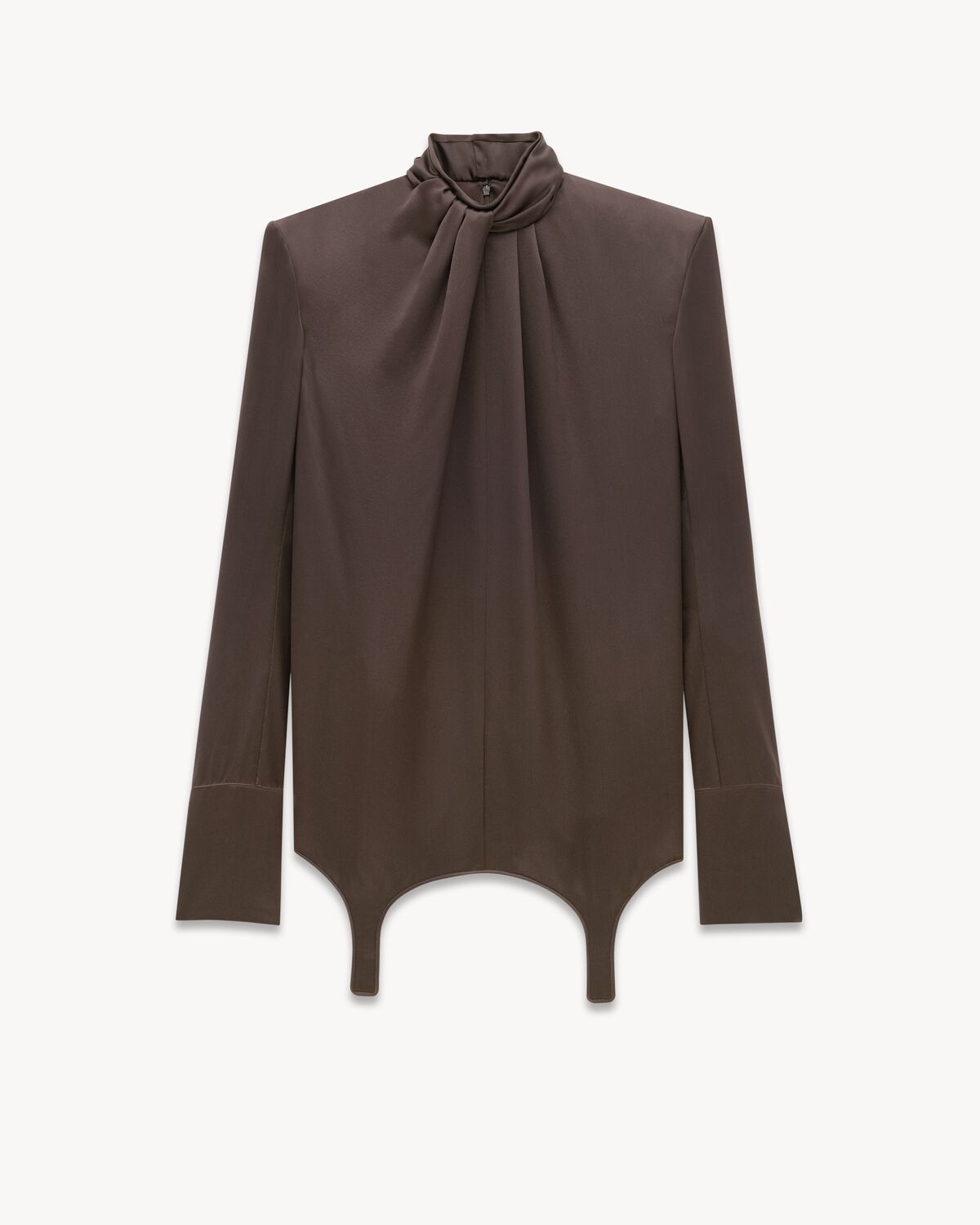 Blouse porte-jarretelle en satin de soie