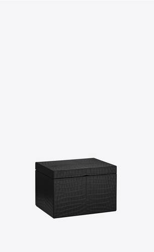 small crocodile-embossed leather box