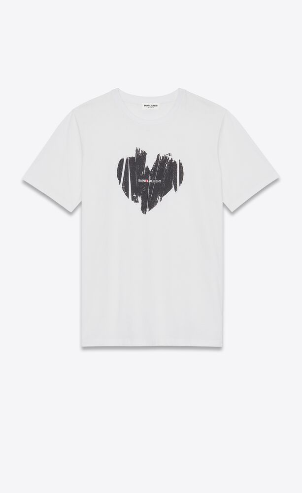t-shirt cuore "saint laurent"