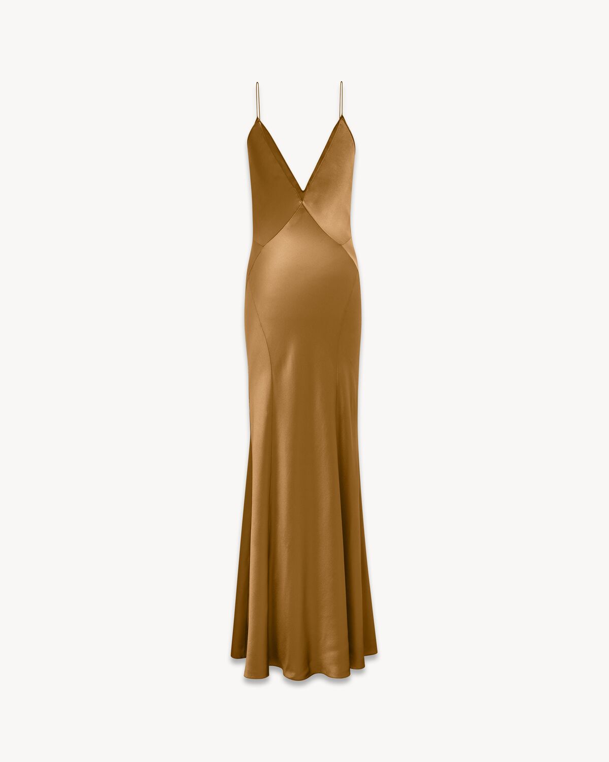 V-neck dress in silk satin