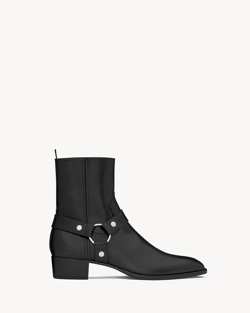 Saint Laurent ブラックレザー ワイアットブーツ | www.innoveering.net