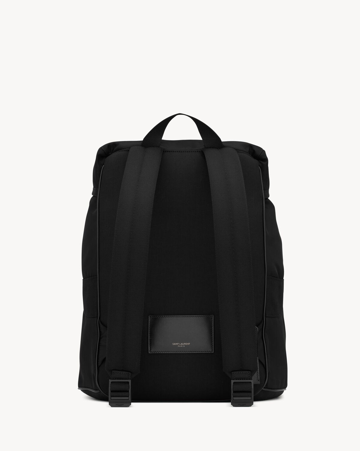 SAINT LAURENT backpack in ECONYL® and vegetable-tanned leather