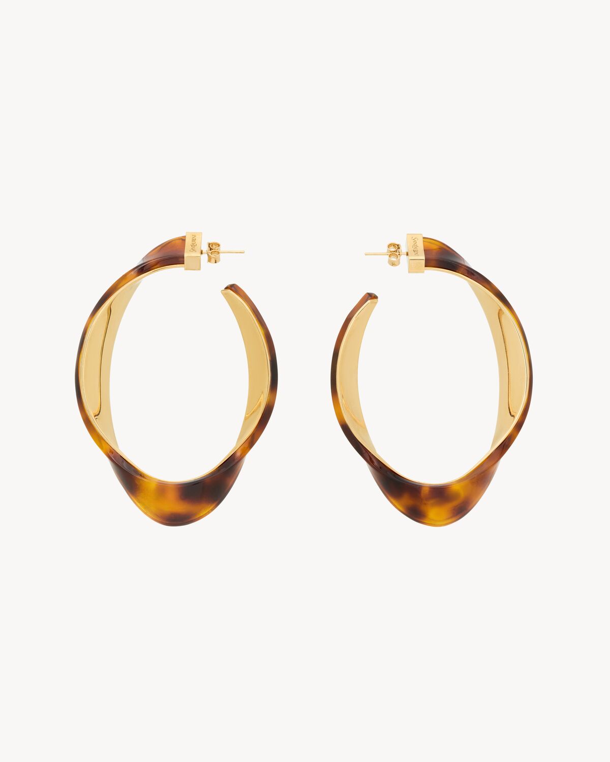 twisted tortoiseshell hoop earrings in resin
