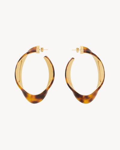 【関税＆送料込み】Saint Laurent Earrings NIB Saint Laurent YSL Curb Chain Link Crystal Mismatch