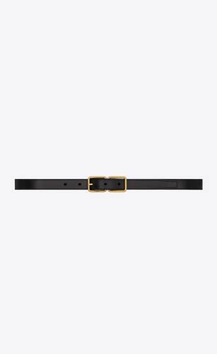 double cadre buckle thin belt in smooth leather