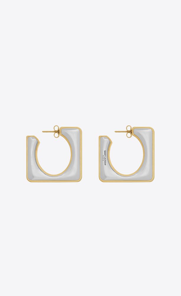 split square hoop earrings in metal