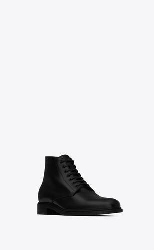 ARMY LACED BOOTIES IN SHINY LEATHER | Saint Laurent | YSL.com