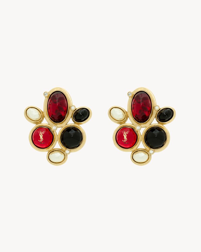 CASSANDRE boucles d’oreilles byzantines en résine, cristal et métal