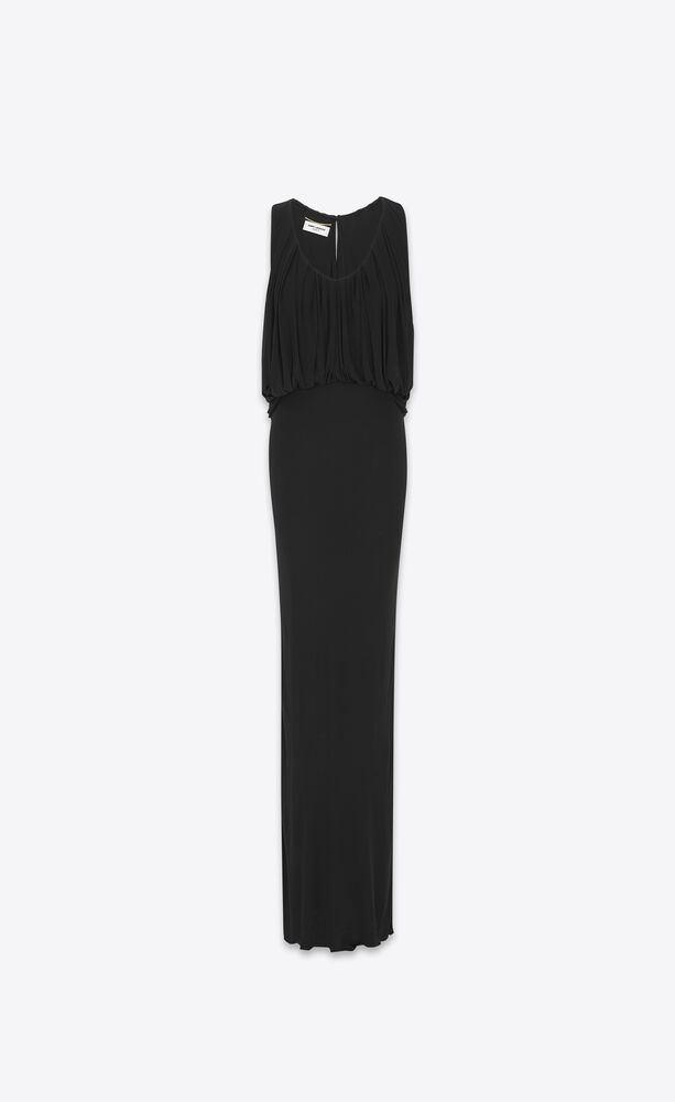 long draped dress in jersey