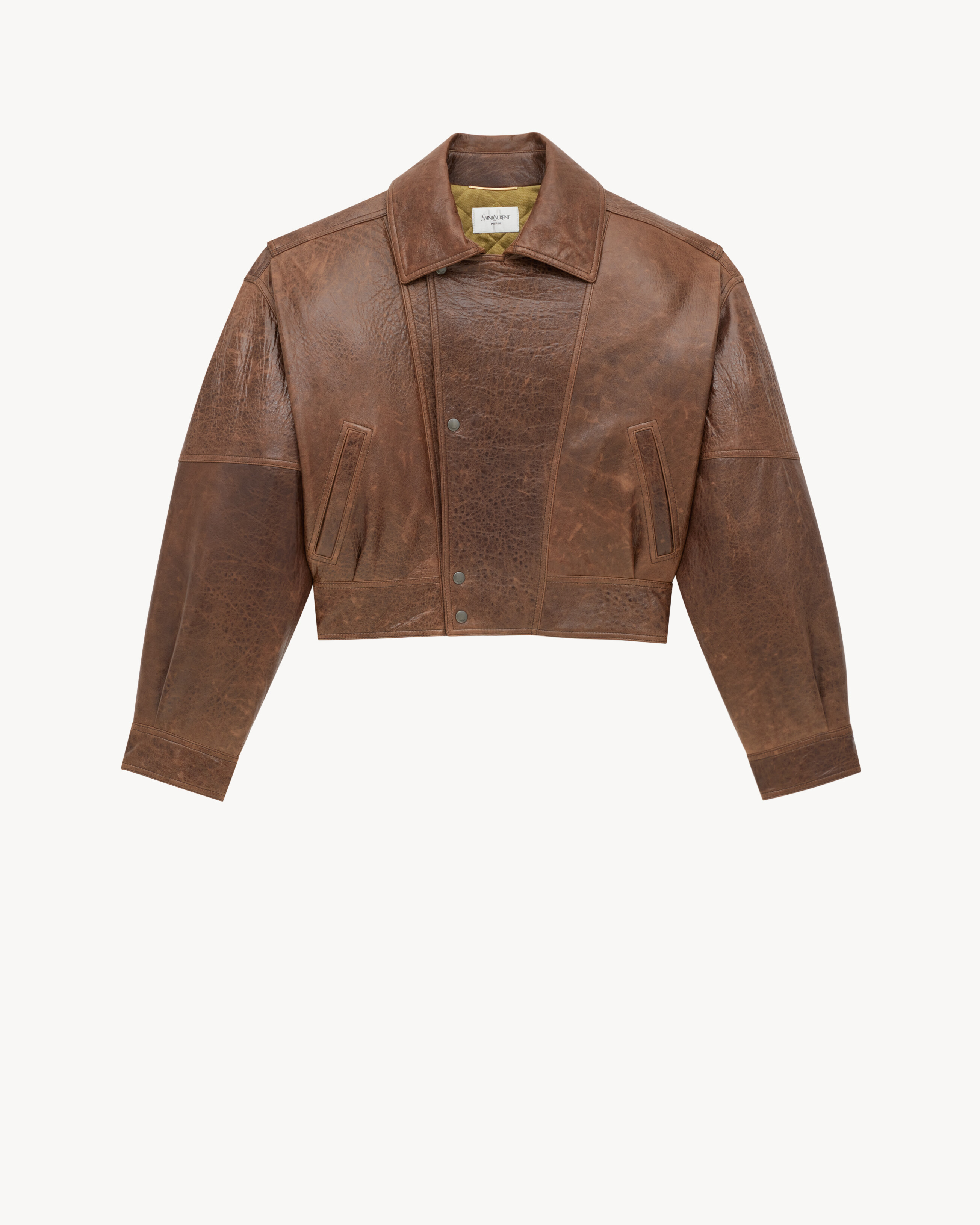 Bomber en cuir d’agneau vieilli