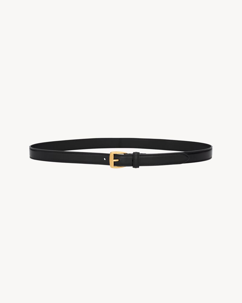 trapezoid thin belt in smooth leather