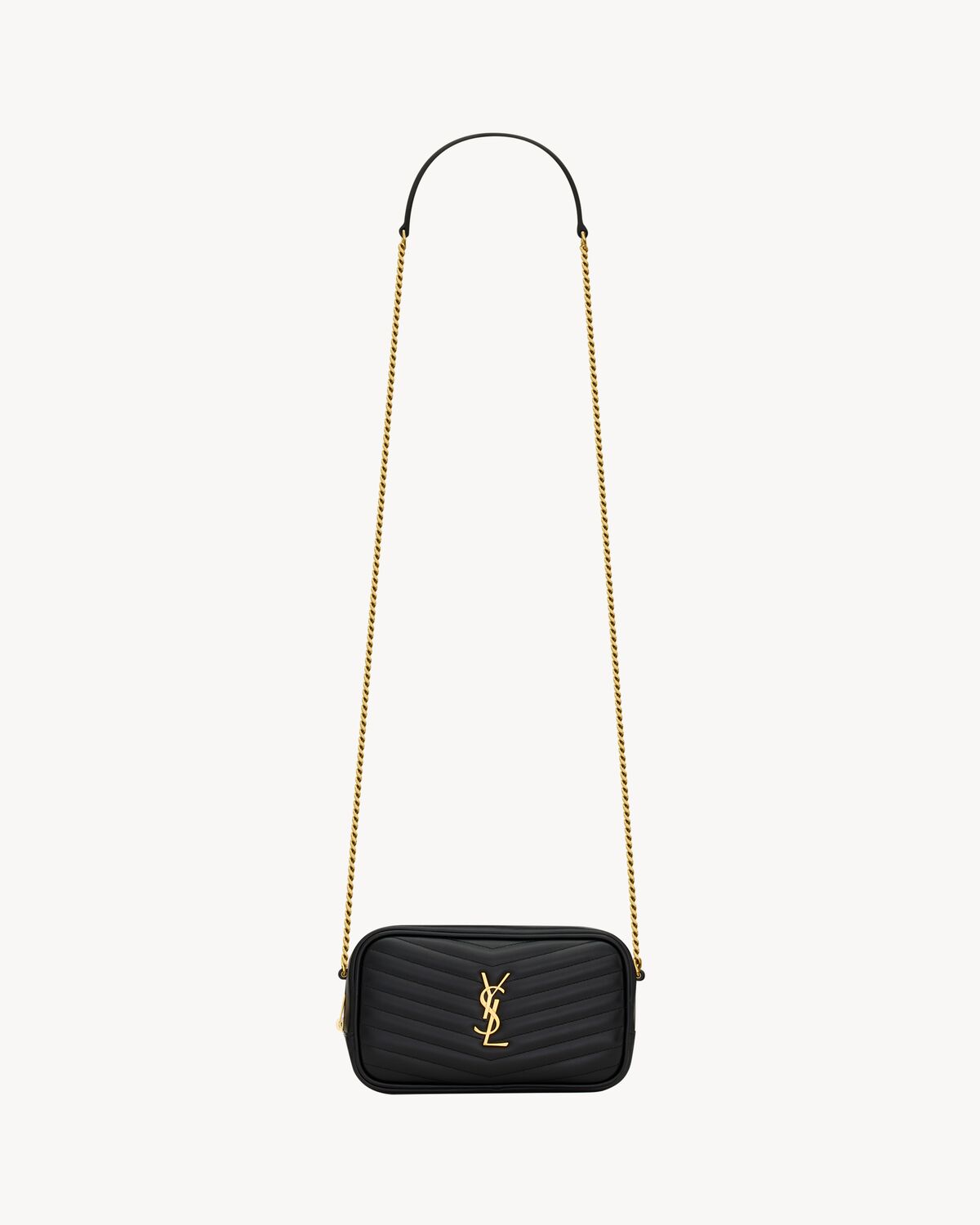 Lou mini bag in quilted shiny leather Saint Laurent