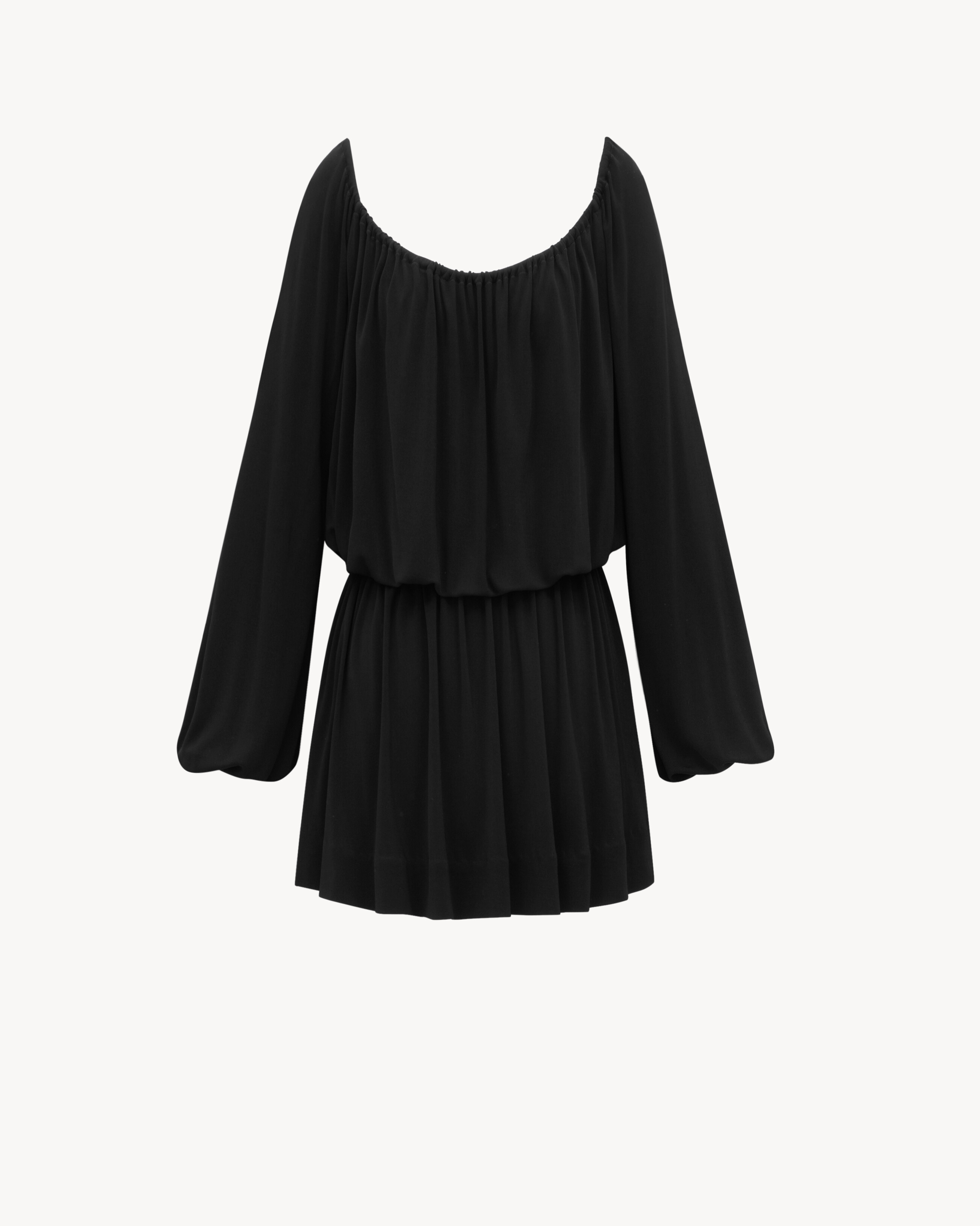Vestido fruncido de punto de crepé de satén