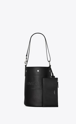 rive gauche sac seau en cuir lisse
