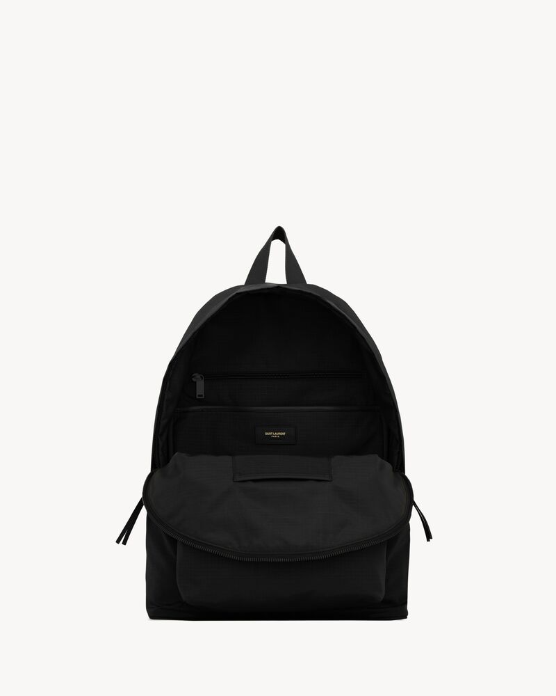 CITY backpack in nylon ripstop and leather