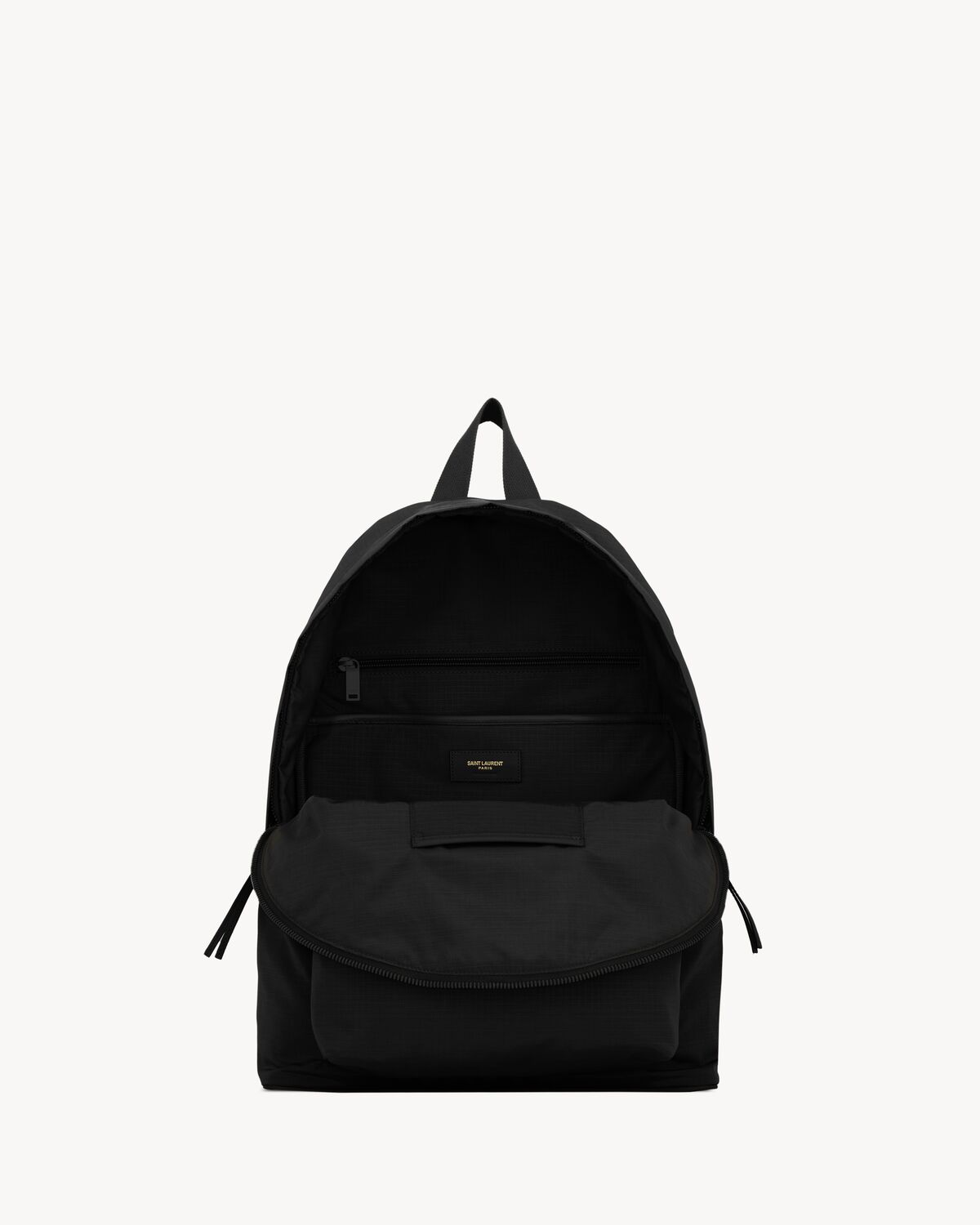 city backpack in nylon ripstop and leather