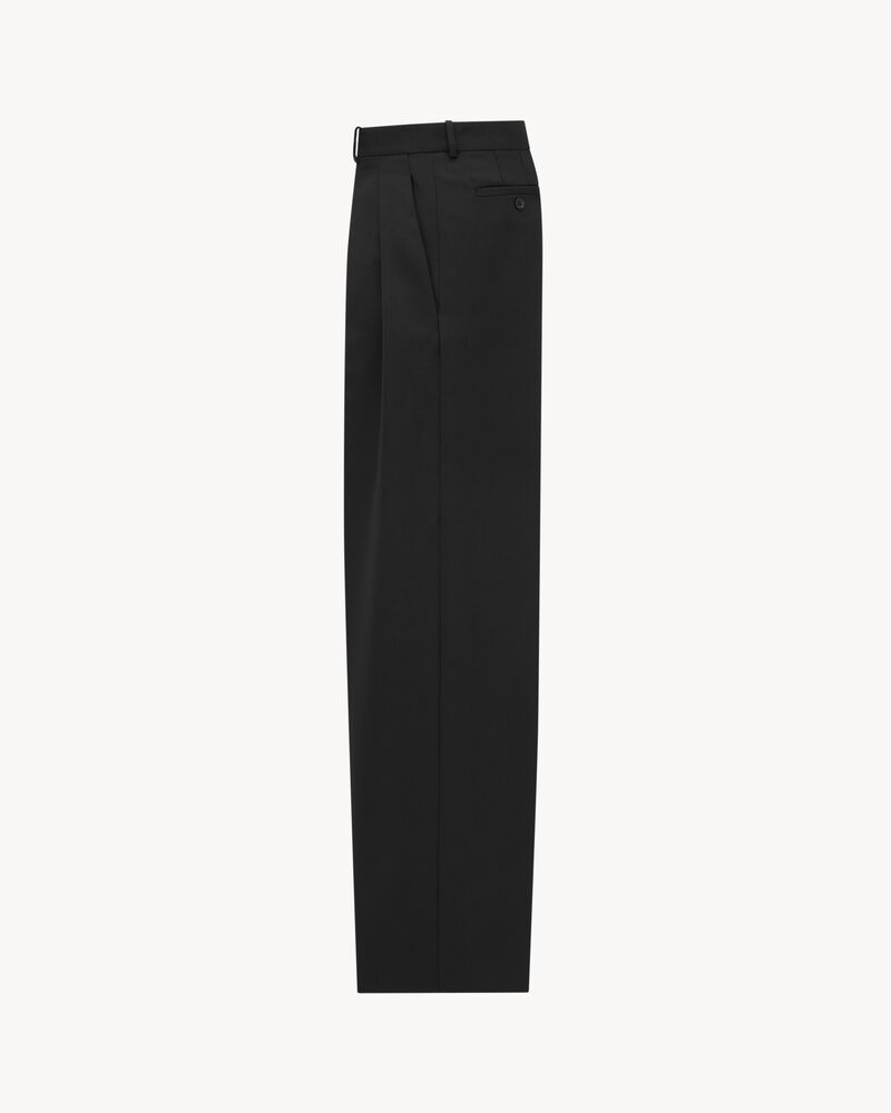 low-waisted pants in wool chiné