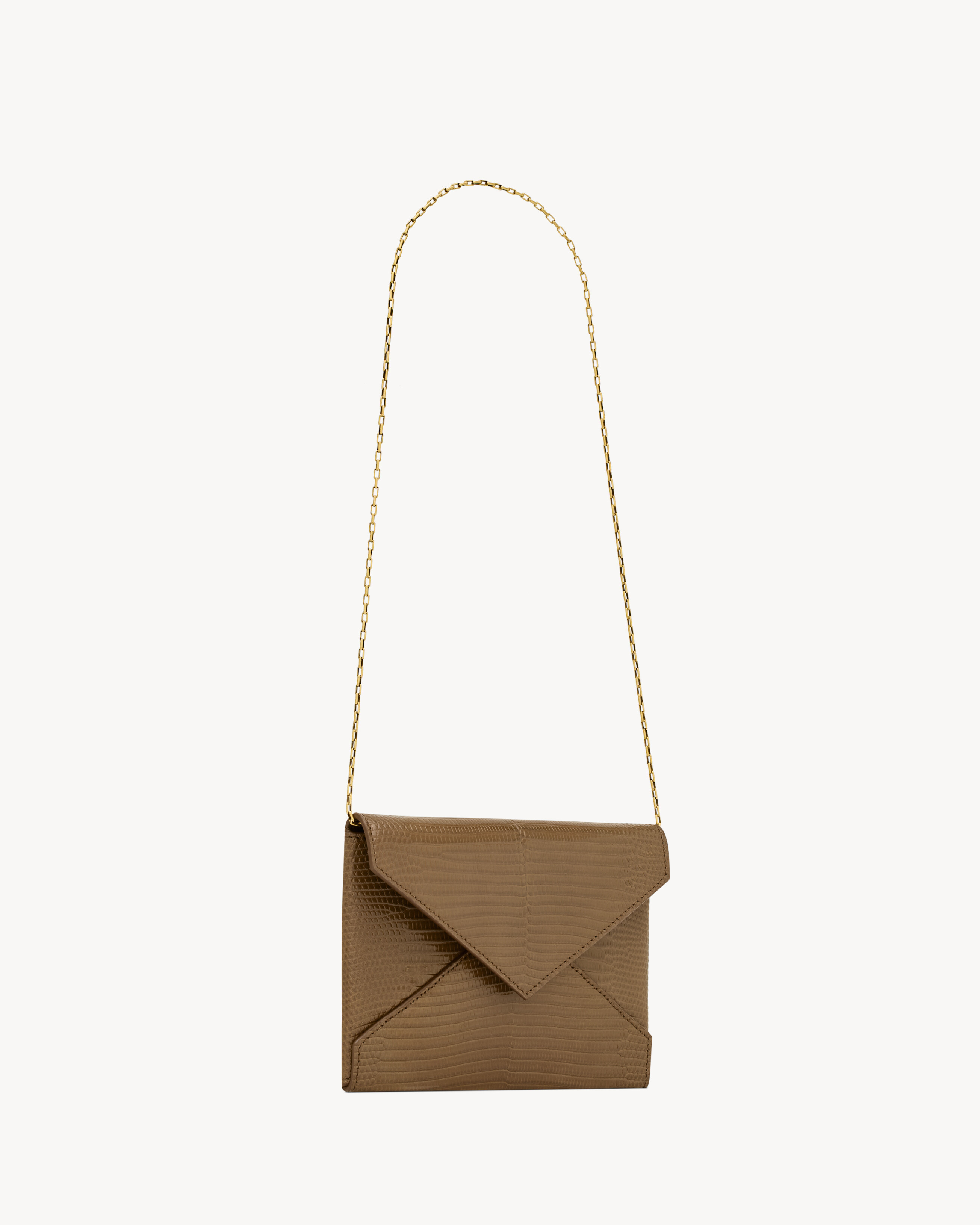LETTER chain pouch in lizard