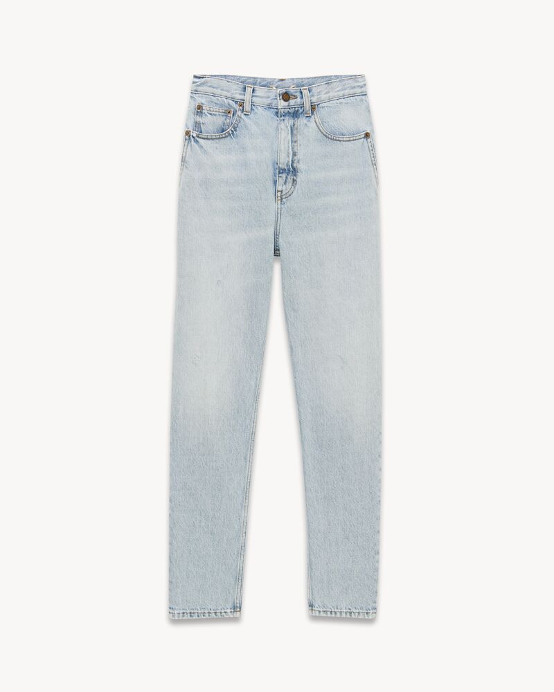 80's cropped jeans in light Caribbean blue denim