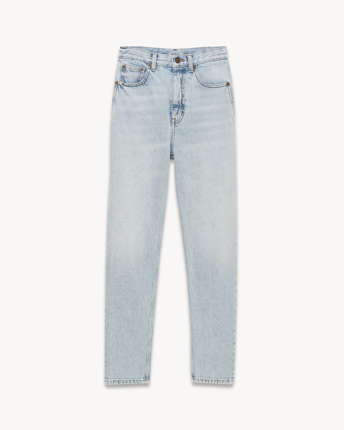 80's Cropped Jeans in Light Caribbean Blue Denim