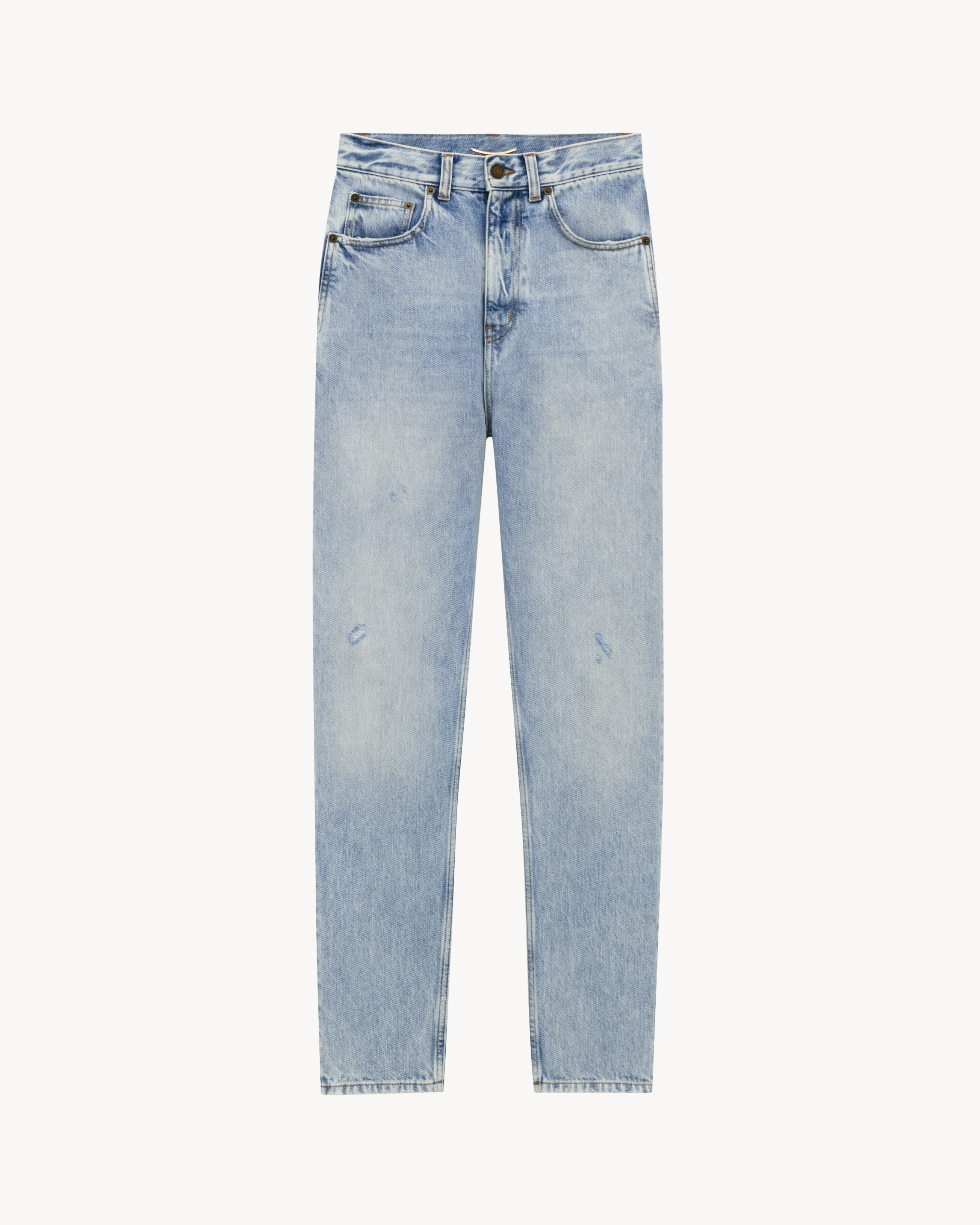 Vaqueros Capri Años 80 en Denim Azul Caribeño Claro