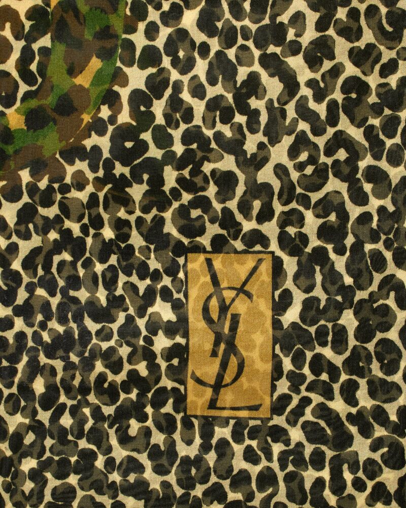 large square scarf in leopard silk muslin