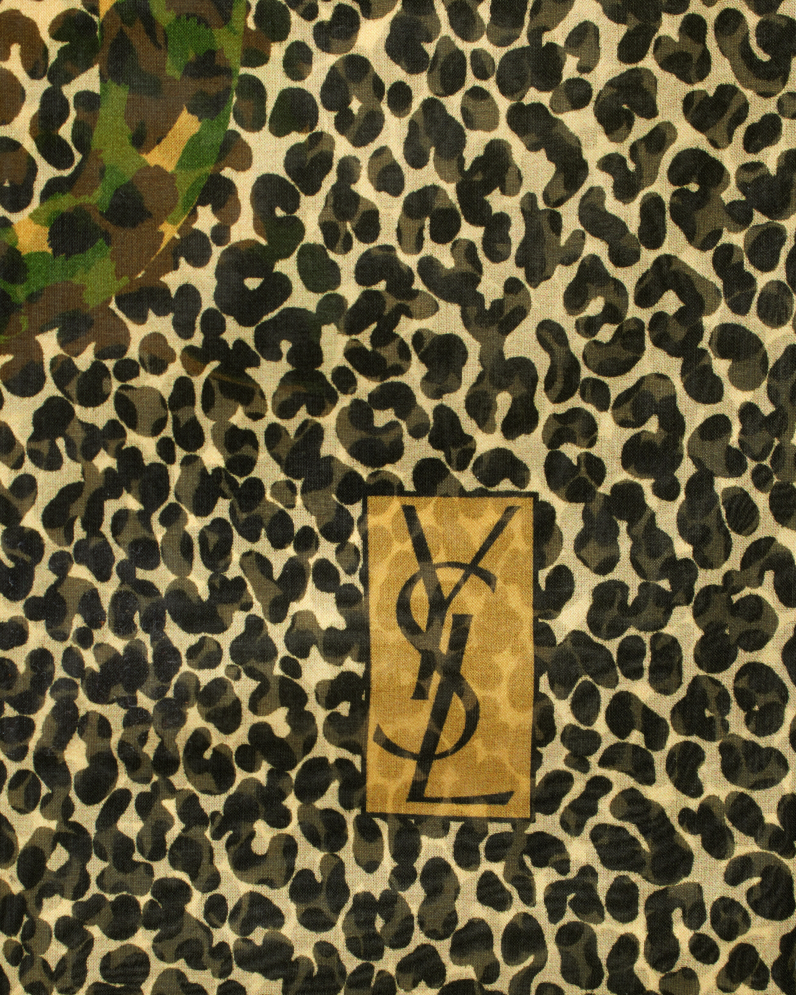 large square scarf in leopard silk muslin