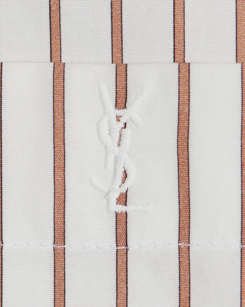monogram shirt in striped cotton poplin | Saint Laurent | YSL.com