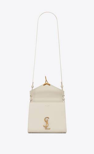 Saint Laurent Cassandra Mini Ysl Raffia Top-handle Bag In Nero