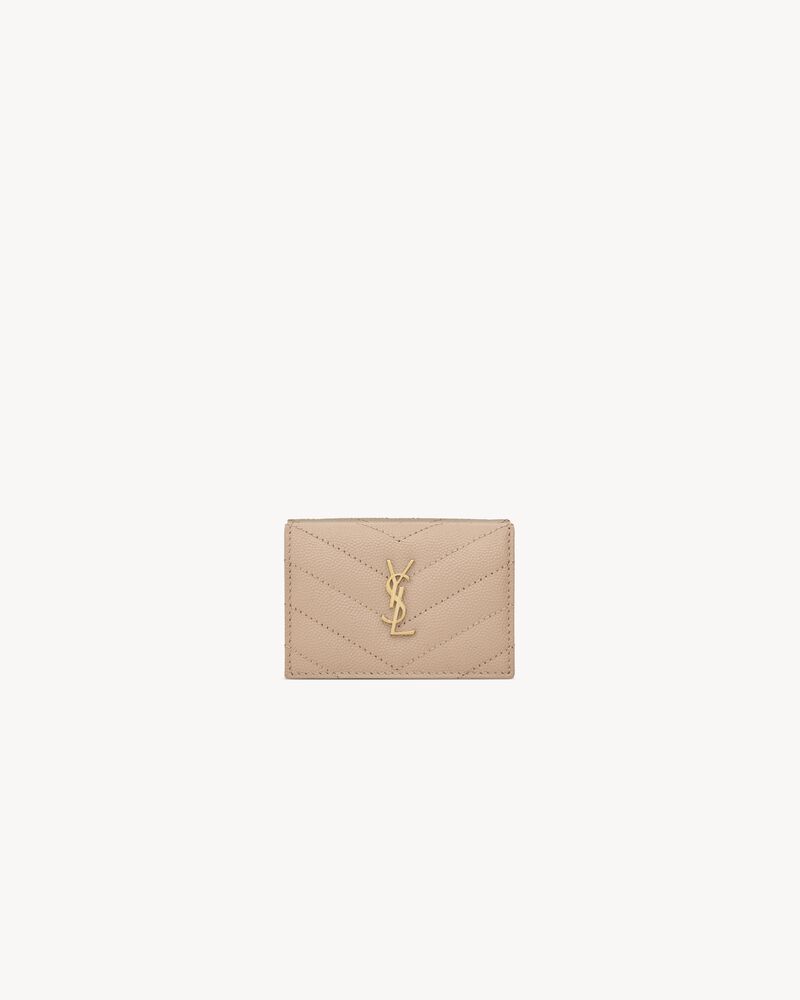 折りたたみ財布 SAINT LAURENT MONOGRAM ORIGAMI TINY WALLET Tiny origami wallet in quilted grained leather | Saint