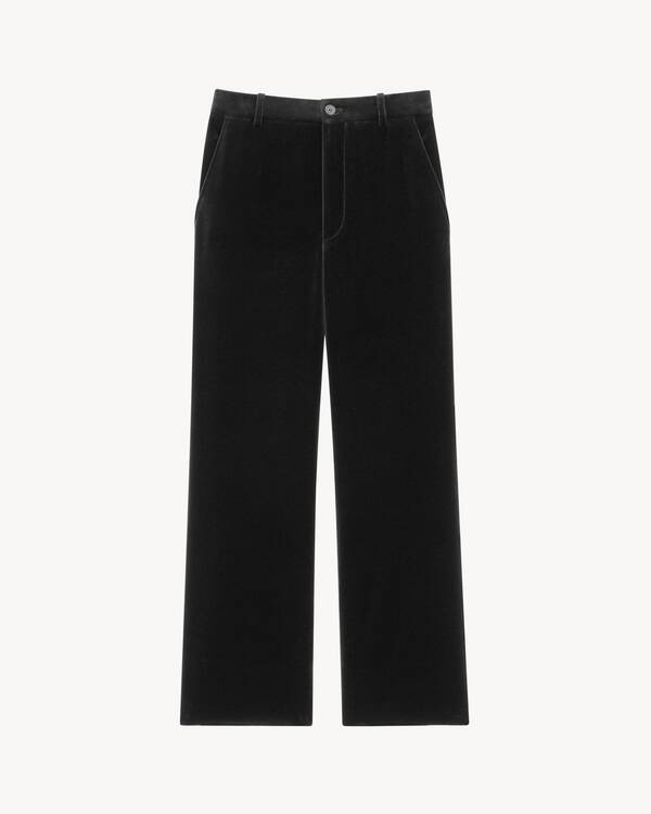 パンツ Yves Saint Laurent straight slacks black pants in wool gabardine in Black | Saint Laurent | YSL EN-SE